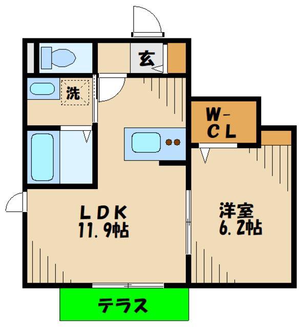 サンクレスタ(1LDK/2階)の間取り写真