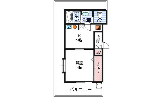 ハイツジュレ(1K/5階)の間取り写真