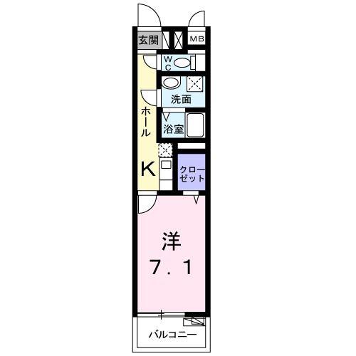 ウイング横須賀(1K/8階)の間取り写真