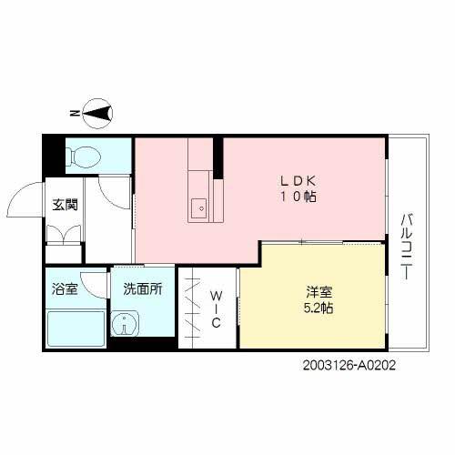 パークサイド唐人町(1LDK/2階)の間取り写真