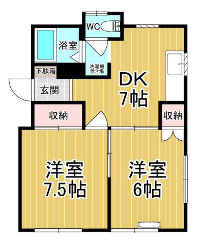 グリーンガーデン NO.2(2DK/1階)の間取り写真