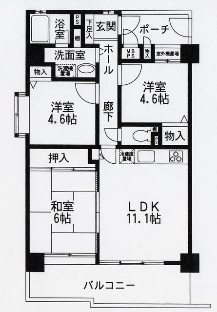 サンロイヤル新田辺アカデミヤ1(3LDK/6階)の間取り写真
