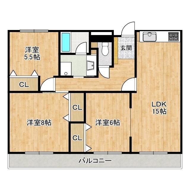 AVENIR大岩(3LDK/2階)の間取り写真