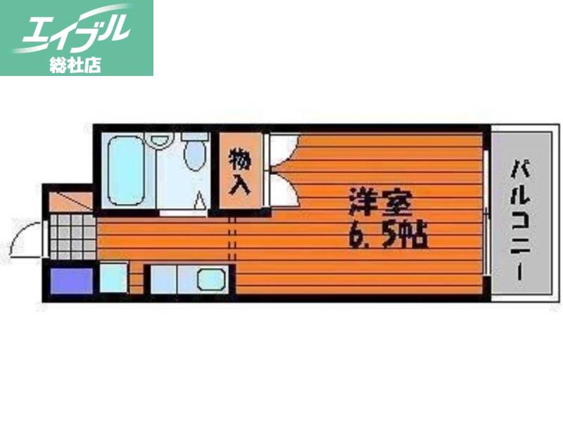 アルカディア倉敷(1K/6階)の間取り写真