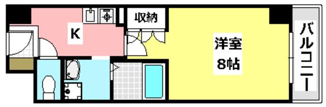 シャンピアコート茨木(1K/8階)の間取り写真