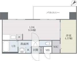 モダンパラッツォ博多RIVAII(1LDK/8階)の間取り写真
