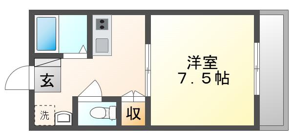 エステートピア(1K/2階)の間取り写真
