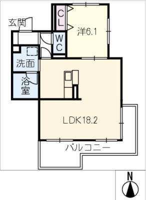 OTTAVO MIHIRO(1LDK/3階)の間取り写真