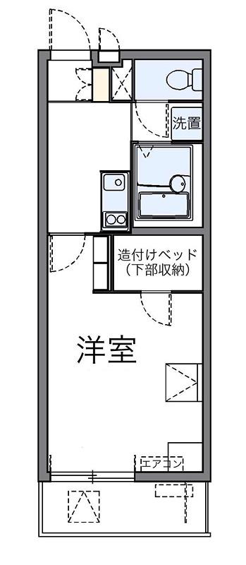 ソレーユIII(1K/3階)の間取り写真