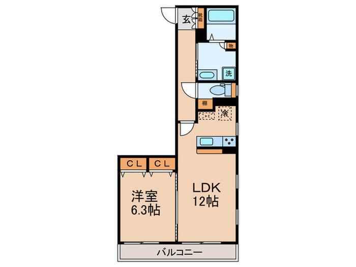 VILLA KRUNGTHEP(1LDK/3階)の間取り写真
