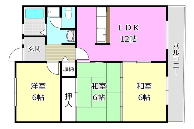 T メゾングランドール(3LDK/3階)の間取り写真