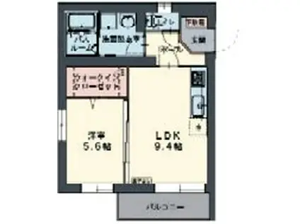 リュ・ア・ラ・モード(1LDK/2階)の間取り写真