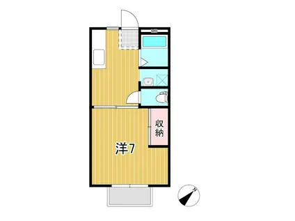 サンライフヴィラB(1K/1階)の間取り写真