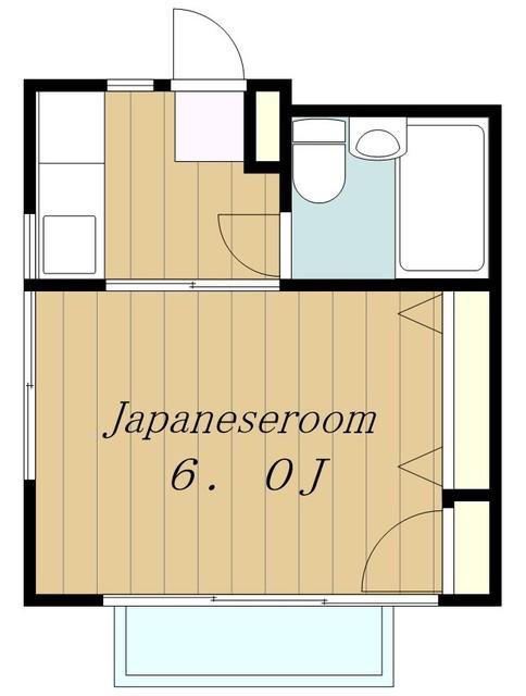 ハイムKS(1K/2階)の間取り写真