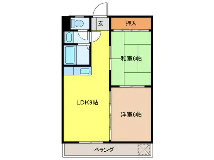 アルビアル羽島(2LDK/2階)の間取り写真