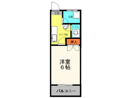 青葉荘(1K/1階)の間取り写真