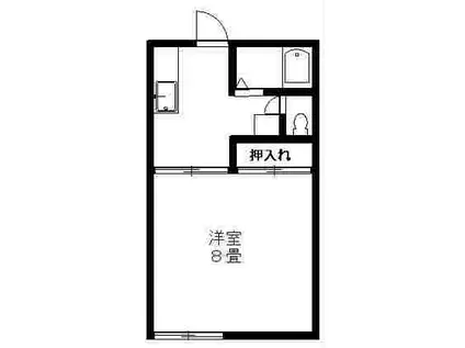 フレンビー志度(1K/2階)の間取り写真