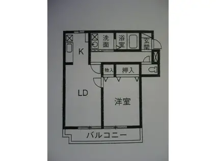 ハウス橋本(1LDK/1階)の間取り写真