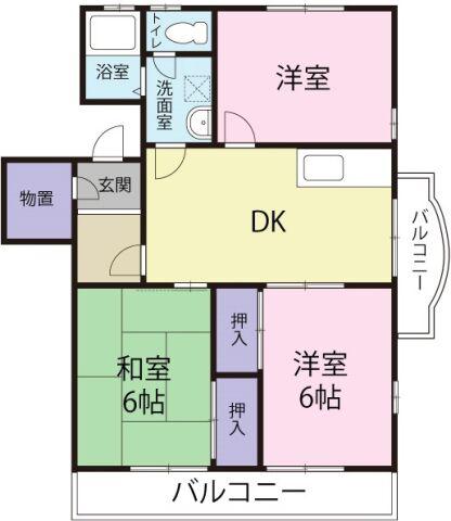 四宮ハイツ(3DK/3階)の間取り写真