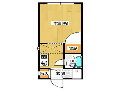 コーポグレープA(ワンルーム/2階)の間取り写真