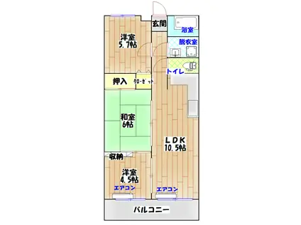 ロイヤル台新(3LDK/3階)の間取り写真