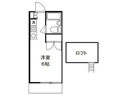 メープルハイム武蔵野(ワンルーム/1階)の間取り写真