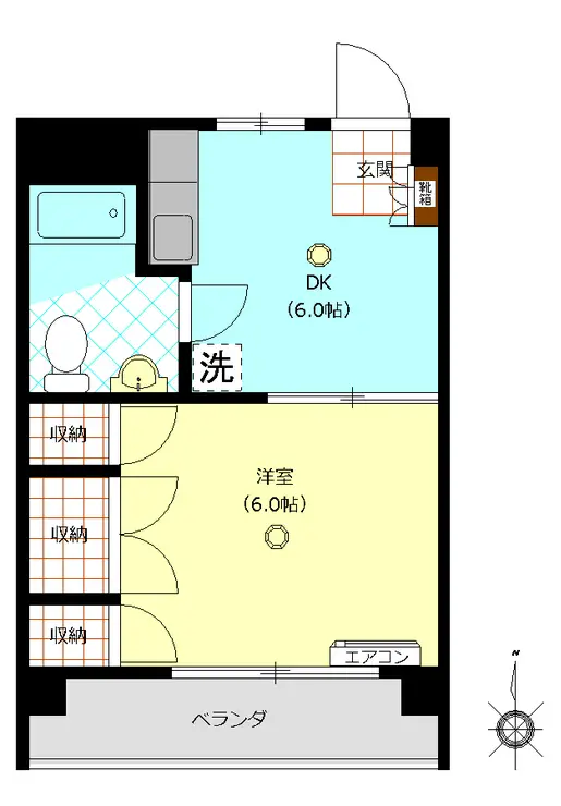 白石グリーンコーポ 4階階 間取り