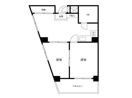 西新宿青木ビル(2DK/4階)の間取り写真