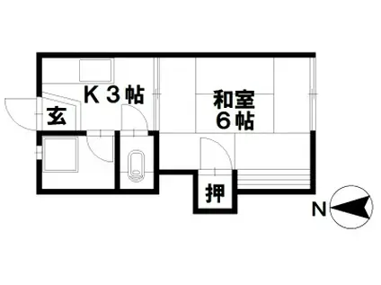 矢作荘(1K/1階)の間取り写真