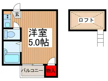 アミティ松村(ワンルーム/2階)の間取り写真