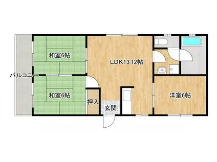 第2ハイツM&M(3LDK/2階)の間取り写真