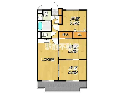 エバーグリーン(3LDK/3階)の間取り写真