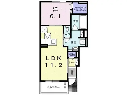 レオンハート吉野台 II(1LDK/1階)の間取り写真