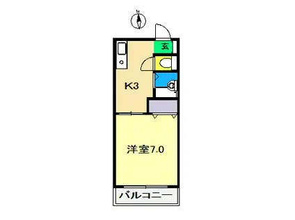 ＪＲ土讃線 小村神社前駅 徒歩118分 2階建 築23年(1K/2階)の間取り写真