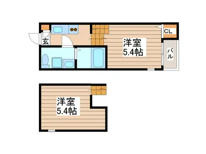 セレーナ仙台ウーノ(1K/2階)の間取り写真