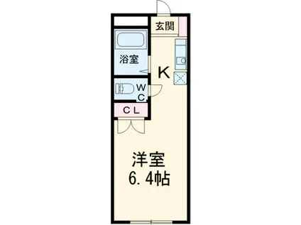 コーポKARUGAMO(ワンルーム/2階)の間取り写真
