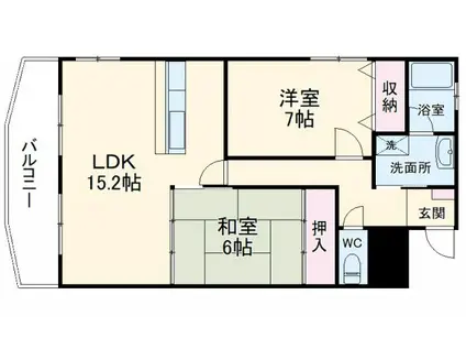 千里泉マンション(2LDK/2階)の間取り写真