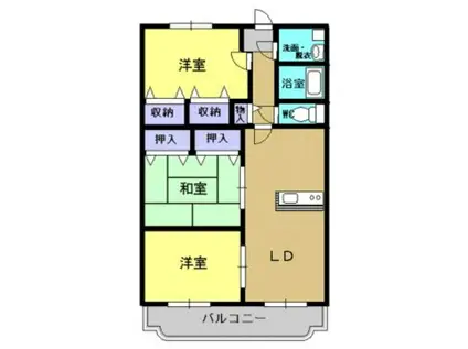 ユーミーアプリーレA(3LDK/2階)の間取り写真