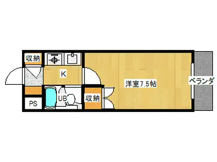 ヴェルエール美園(1K/1階)の間取り写真