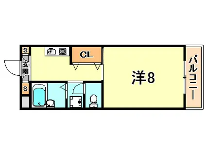 メゾン・ド・ショア(1K/2階)の間取り写真