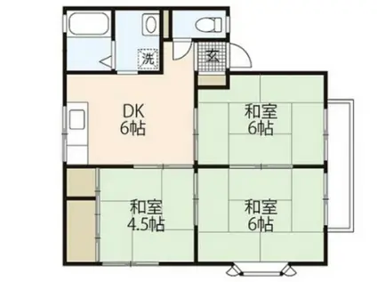 セジュール山田A棟(3DK/2階)の間取り写真