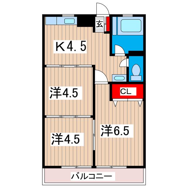 末広マンション(3K/3階)の間取り写真