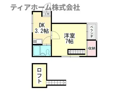 みすずコーポIII(1K/3階)の間取り写真