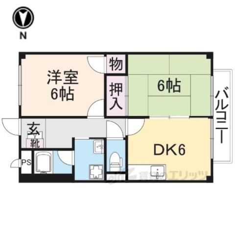 TMハイツ(2DK/1階)の間取り写真