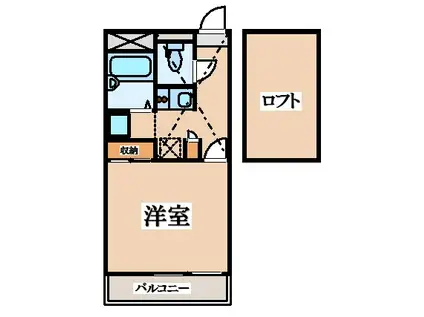 レオパレスHAPPY森之宮(1K/2階)の間取り写真