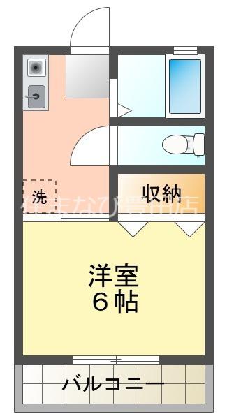 ハイツ水野(1K/2階)の間取り写真