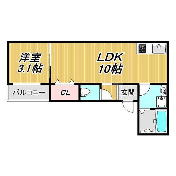 LECOCON刈谷(1LDK/3階)の間取り写真