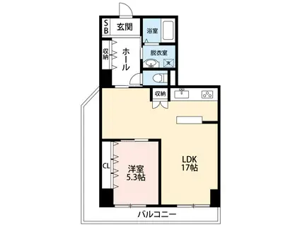 シャンボール康生(1LDK/3階)の間取り写真