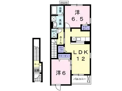 東武野田線 塚田駅 徒歩23分 2階建 築16年(2LDK/2階)の間取り写真