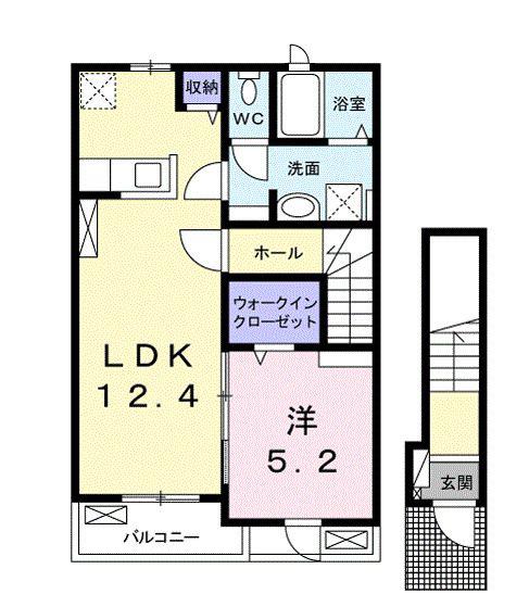 ハーモニーRH(1LDK/2階)の間取り写真
